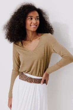 Promod T-shirt manches longues Femme - Sable Outlet