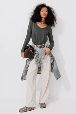 Promod T-shirt manches longues Femme - Gris foncé Grisfoncé Flash Sale