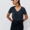 Promod T-shirt uni col V Femme - Noir Cheap