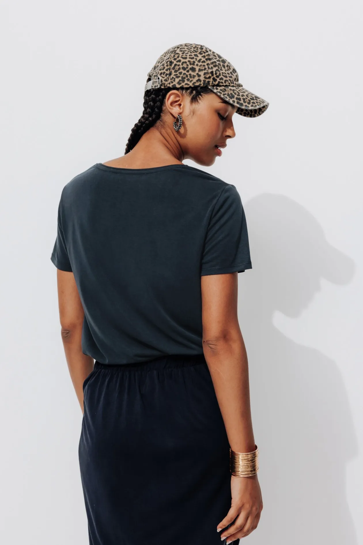 Promod T-shirt uni col V Femme - Noir Cheap