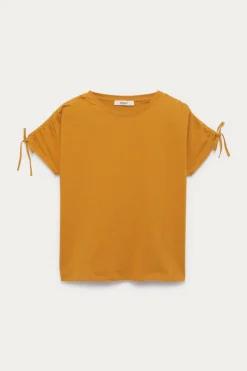 Promod T-shirt uni fantaisie Femme - Ocre Flash Sale