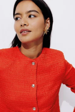 Promod Veste courte tweedée Femme - Rouge Best