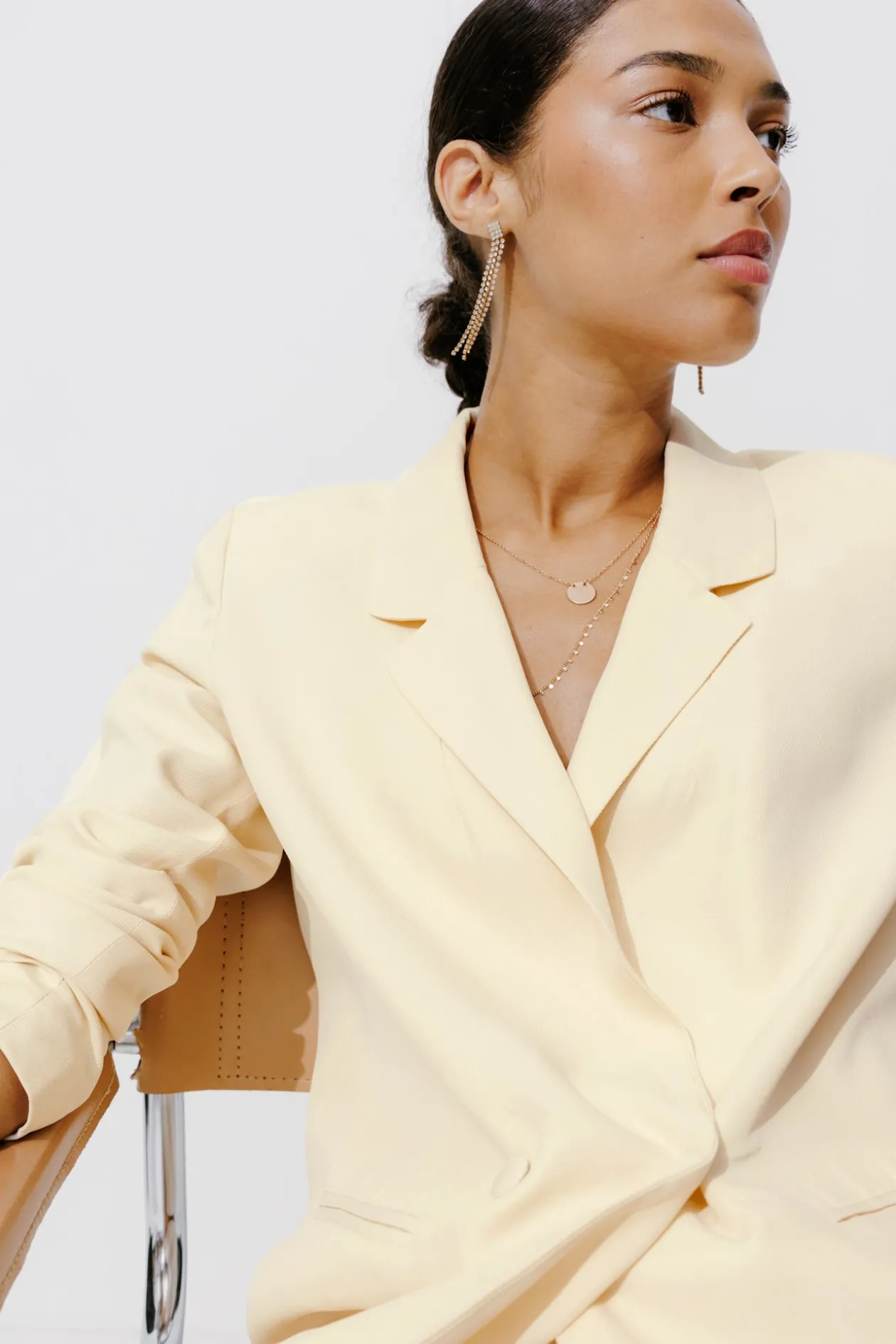 Promod Veste de tailleur en lyocell - Ecru Cheap