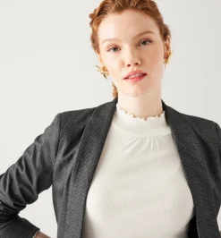 Promod Veste de tailleur Femme - Imprimé noir Impriménoir Discount