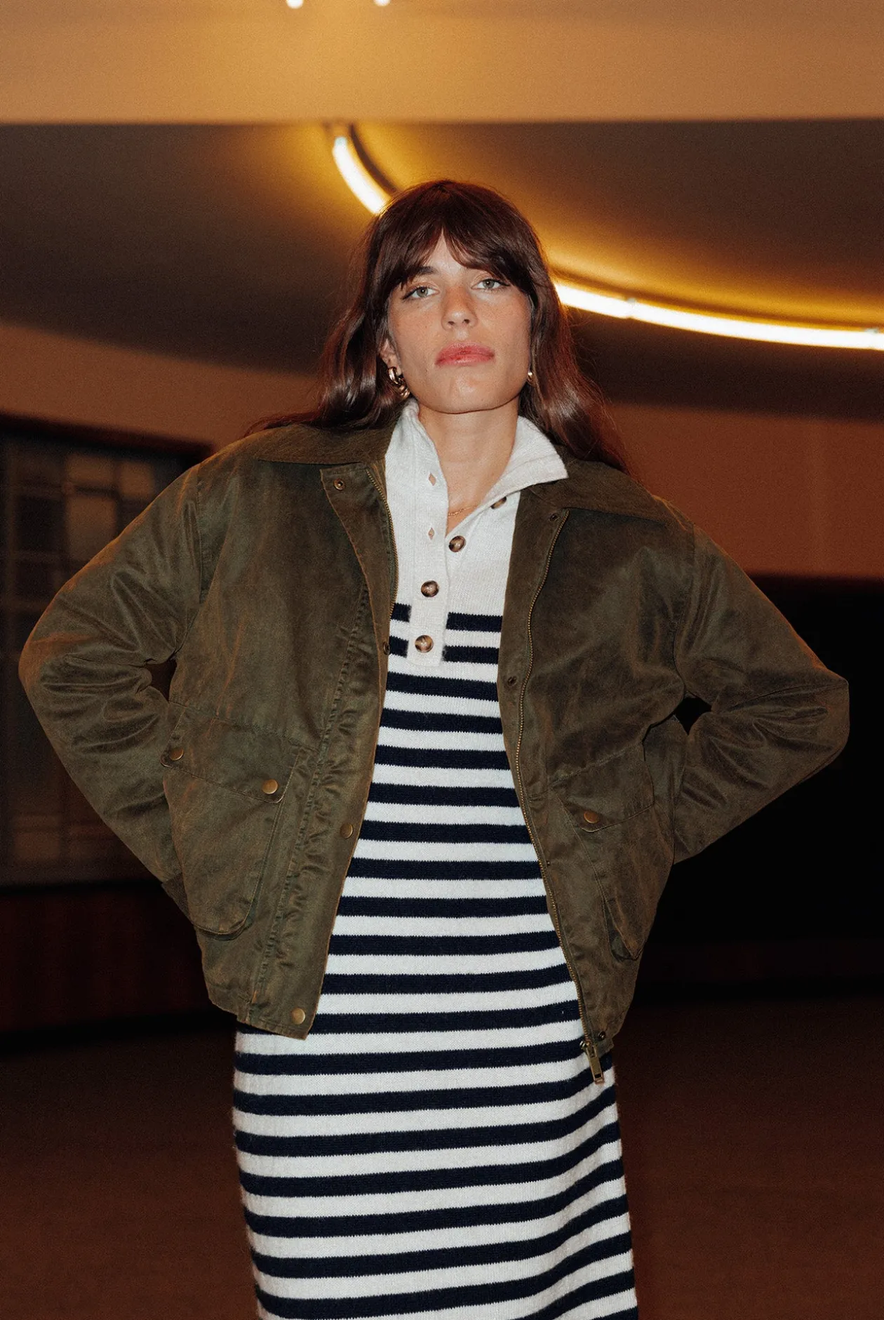 Promod Veste droite courte Femme - Kaki Flash Sale
