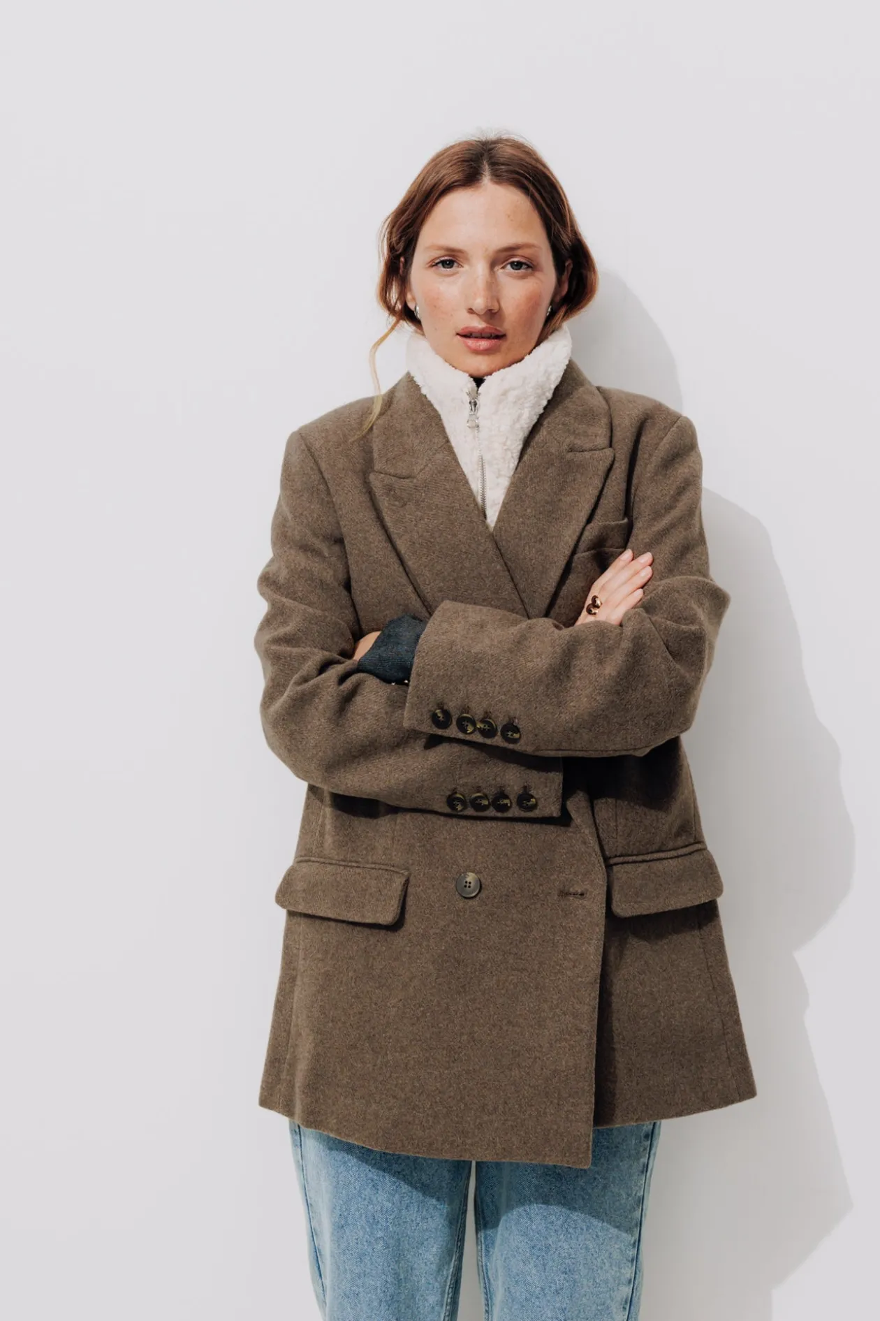Promod Veste en feutrine Femme - Marron Discount