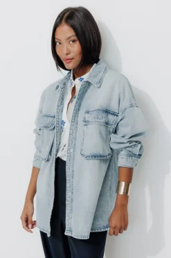 Promod Veste en jean oversize Femme - Jean moyen Jeanmoyen Shop