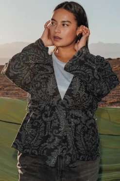 Promod Veste kimono en jacquard perlé - Imprimé marine Imprimémarine Cheap
