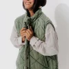 Promod Veste matelassée en molleton - Kaki Outlet