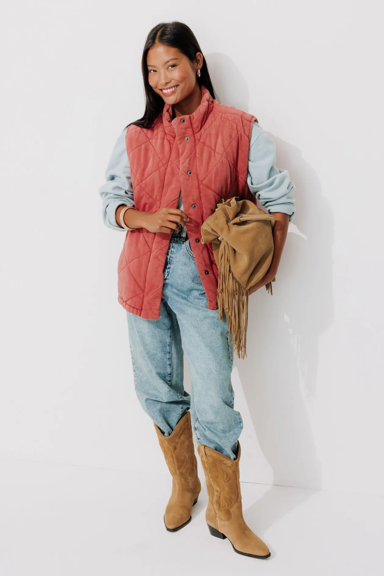 Promod Veste matelassée en molleton - Framboise Fashion