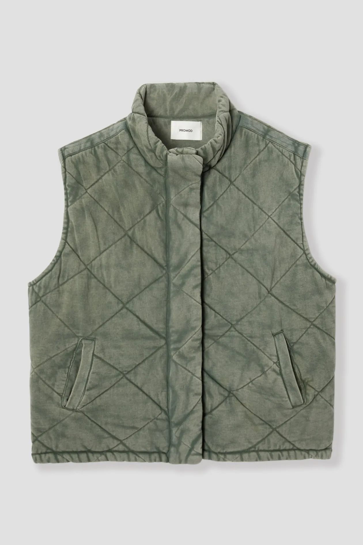 Promod Veste matelassée en molleton - Kaki Outlet