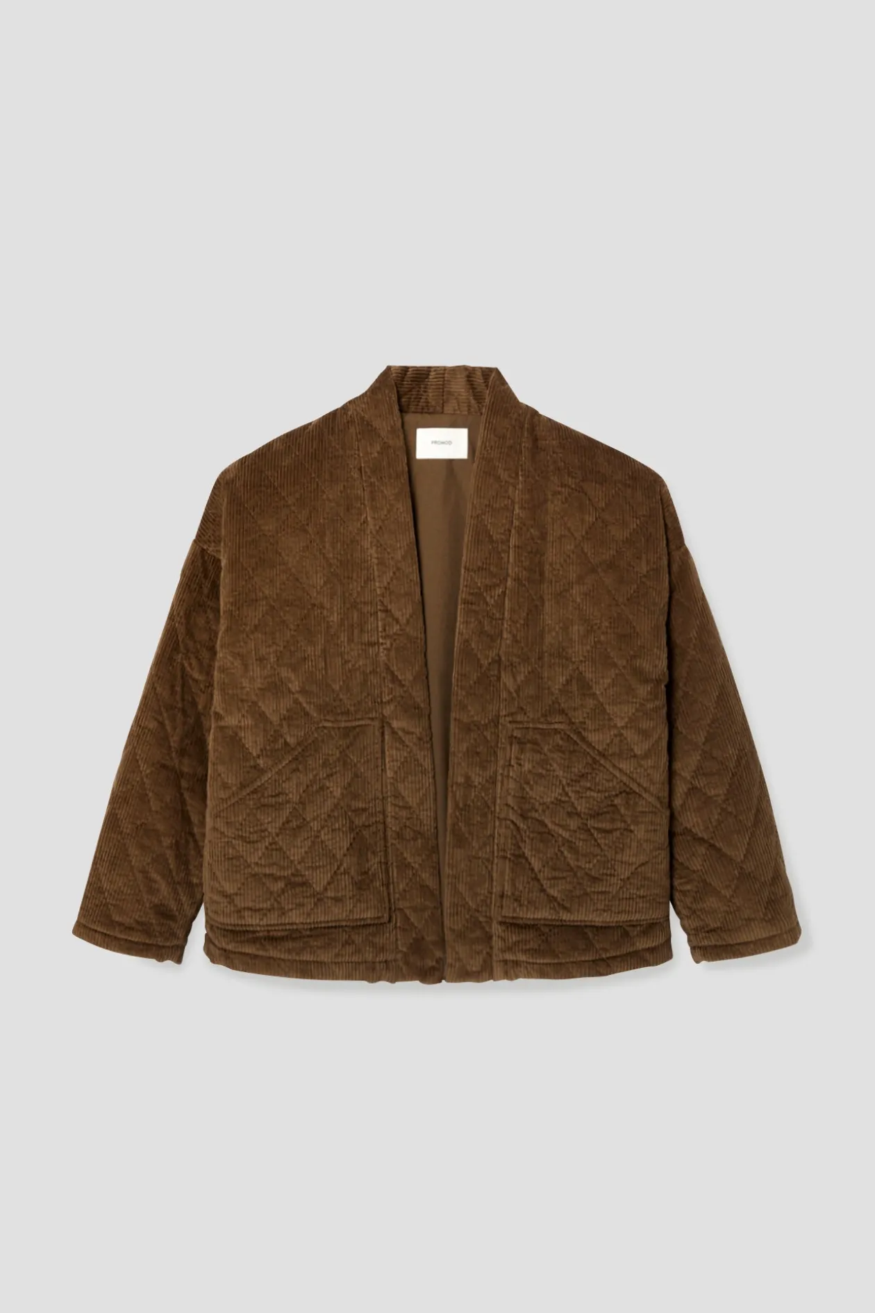 Promod Veste matelassée en velours - Marron Cheap