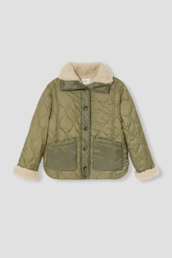 Promod Veste matelassée et moumoute - Kaki Cheap