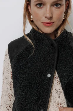 Promod Veste moumoute sans manches - Noir Shop