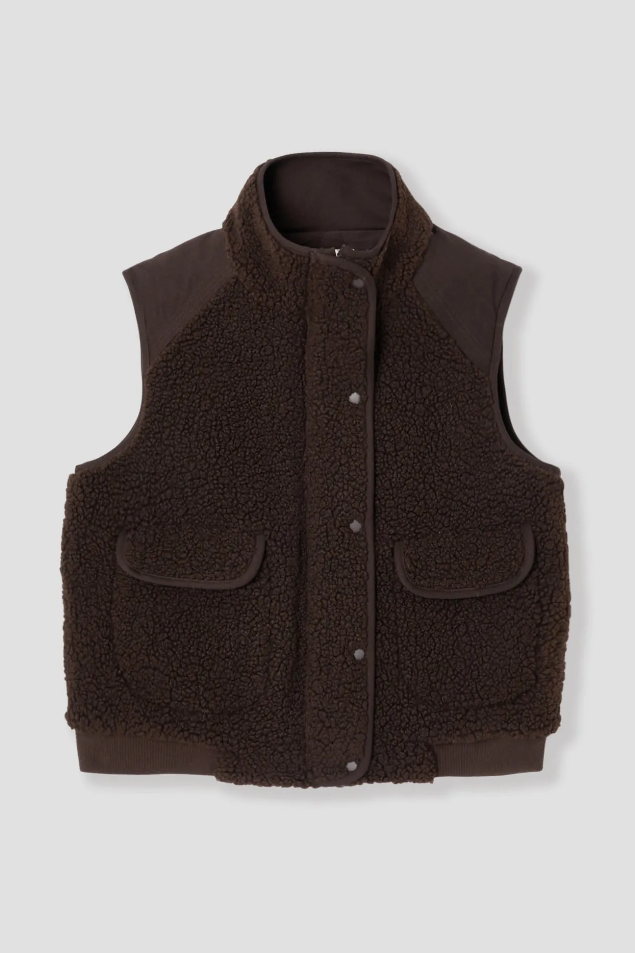 Promod Veste moumoute sans manches - Marron Outlet