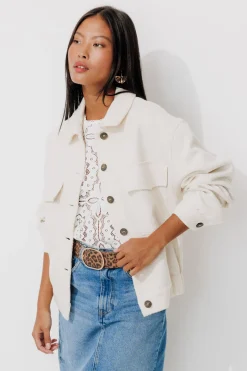 Promod Veste tweedée Femme - Ecru Hot