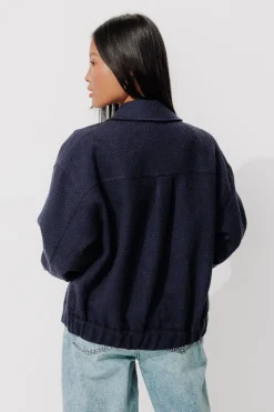 Promod Veste tweedée Femme - Marine Best Sale